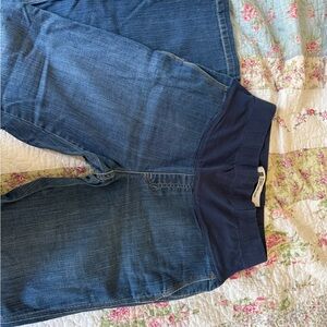 GAP Blue Boot Cut Maternity Jeans and yoga pants
